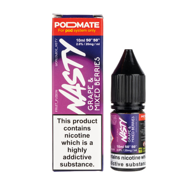 Grape & Mixed Berries Nic Salt E-Liquid by Nasty Juice Podmate