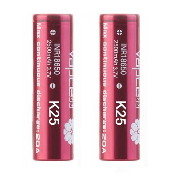 K25 18650 2500mAh Battery by Vapcell ...